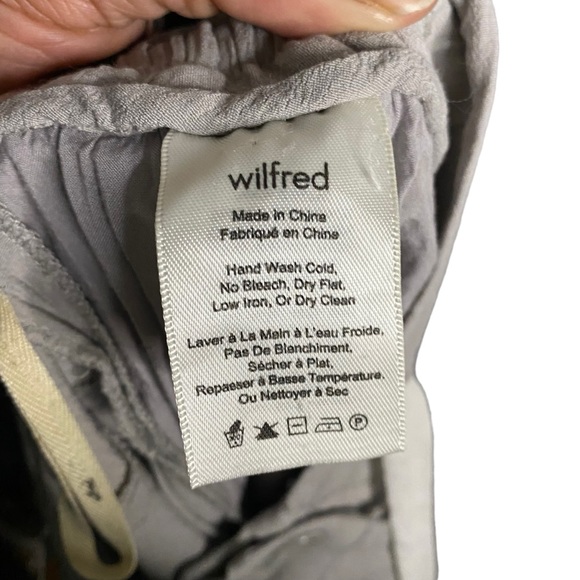 Wilfred Women's Light Gray Marais Drapey Crop Tie Front Pants - Picture 7 of 9